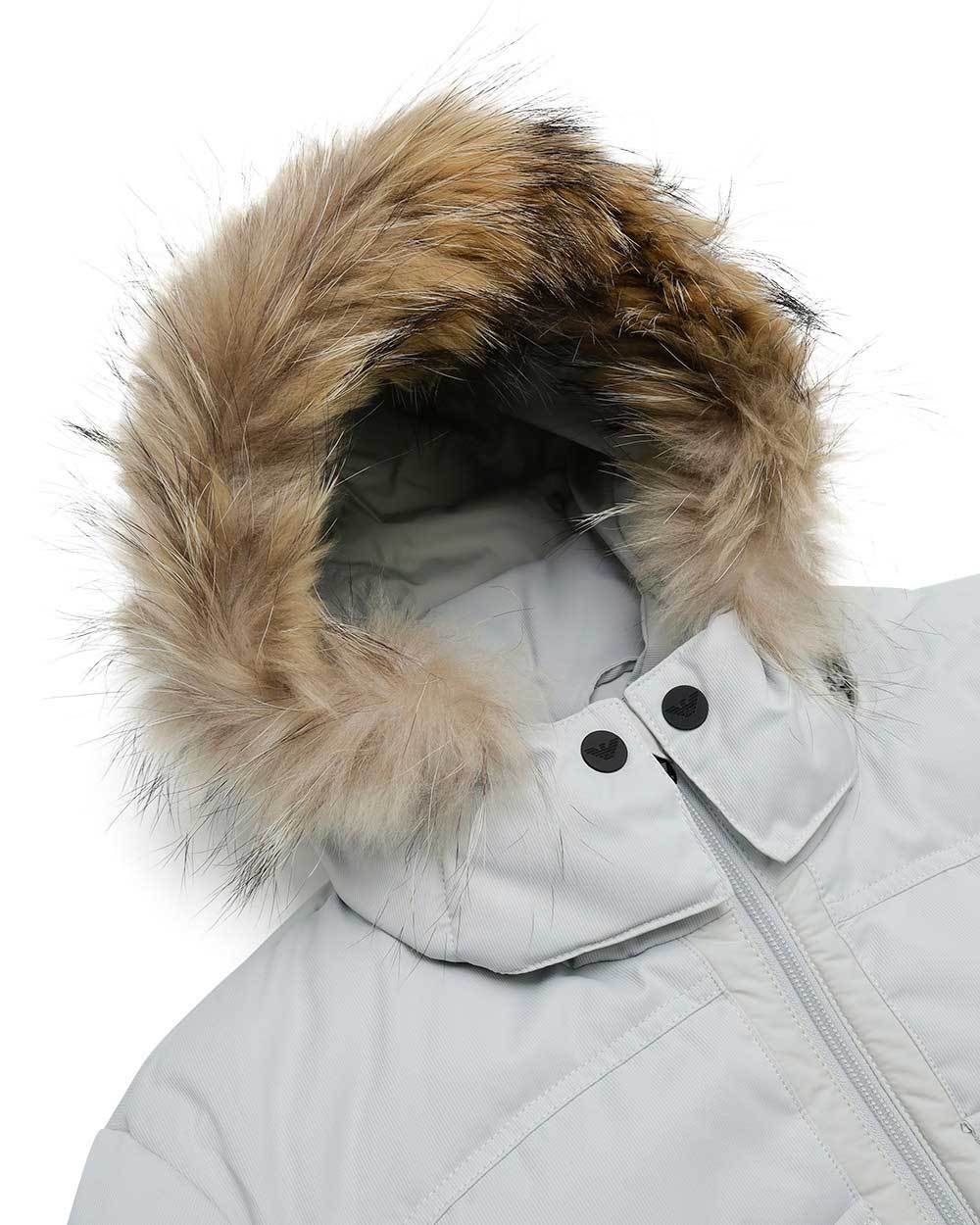 Ea7 Hooded Casual Jacket In White