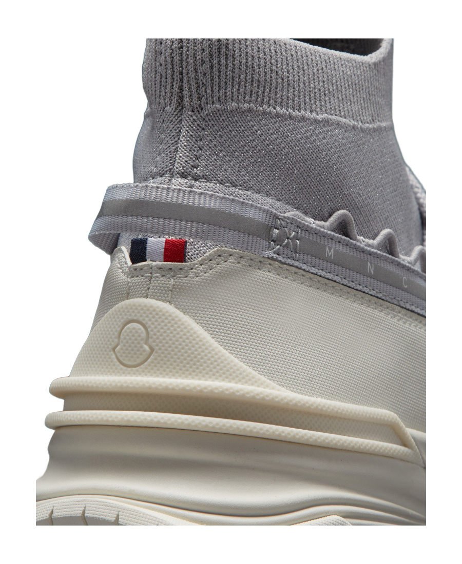 Moncler Glitter High-top Sneakers Pull Tab In White