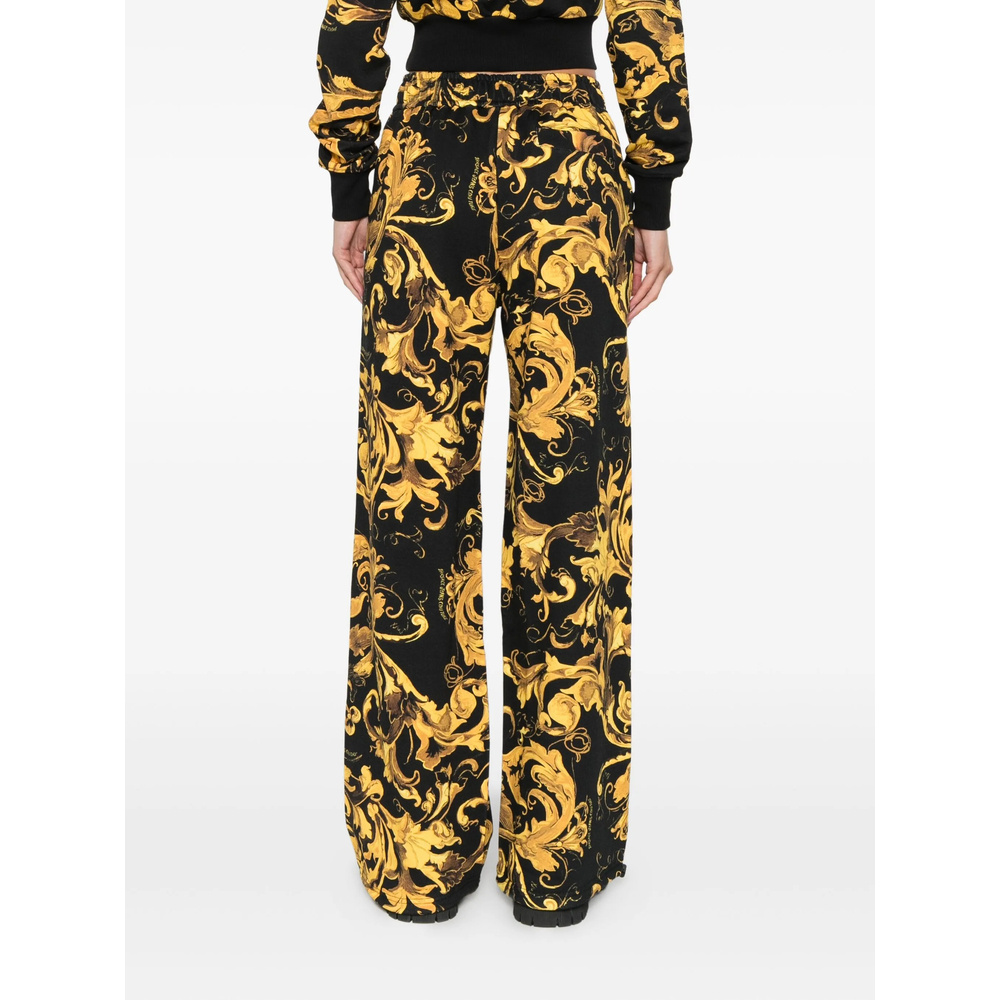 Versace Jeans Patterned Casual Pants In Yellow