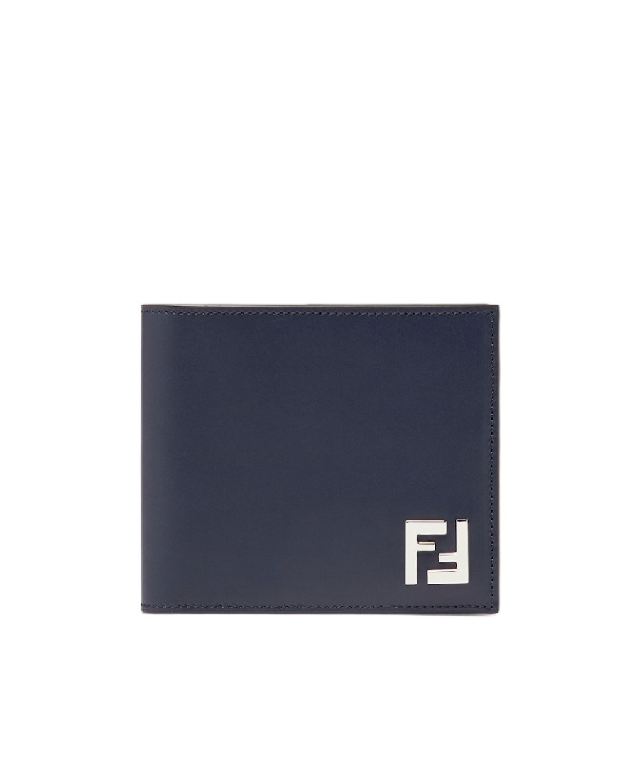 Fendi Ff-pattern Leather Wallet In Blue