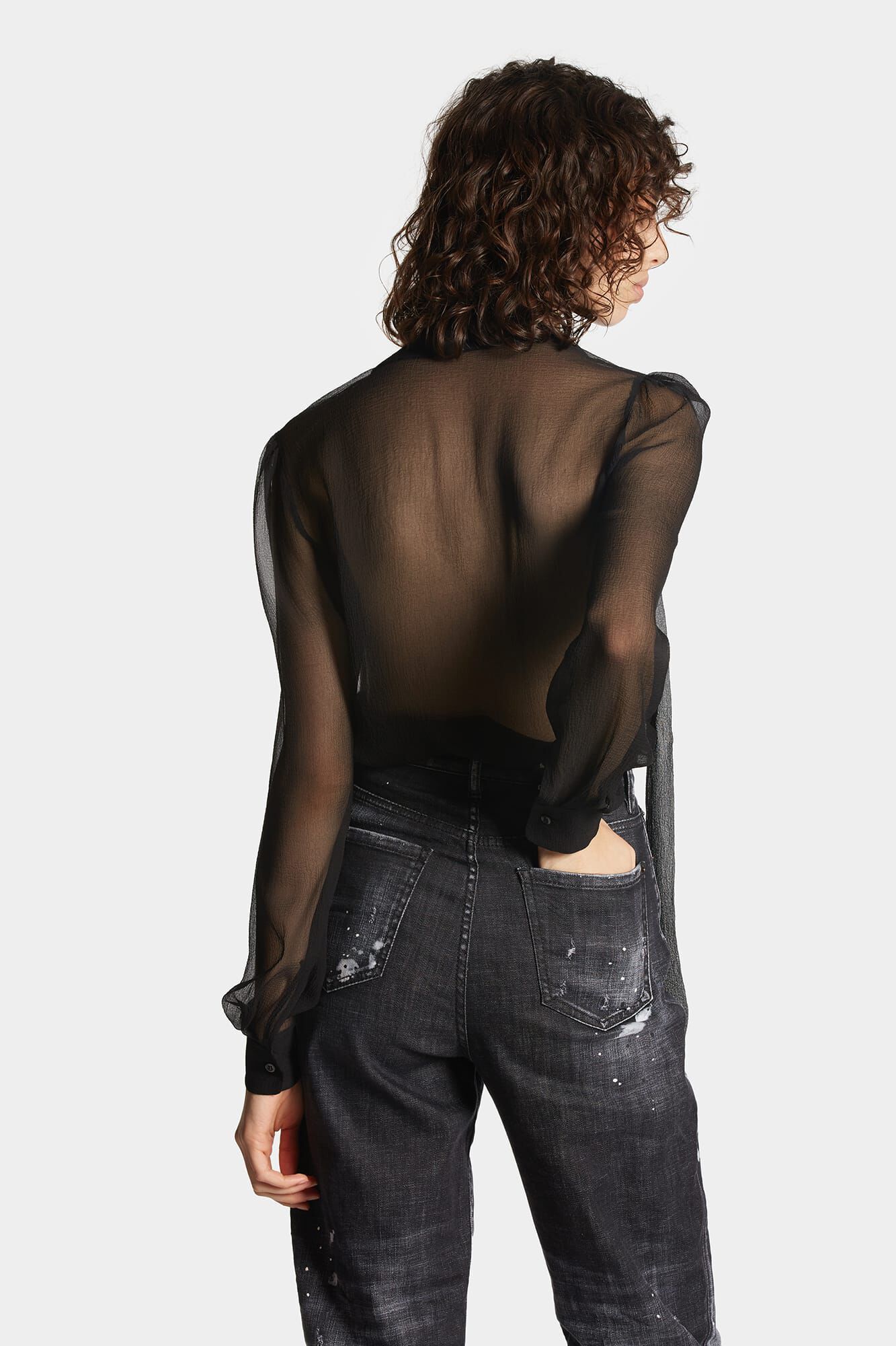 Dsquared2 High-rise Straight-leg Distressed Jeans In Black