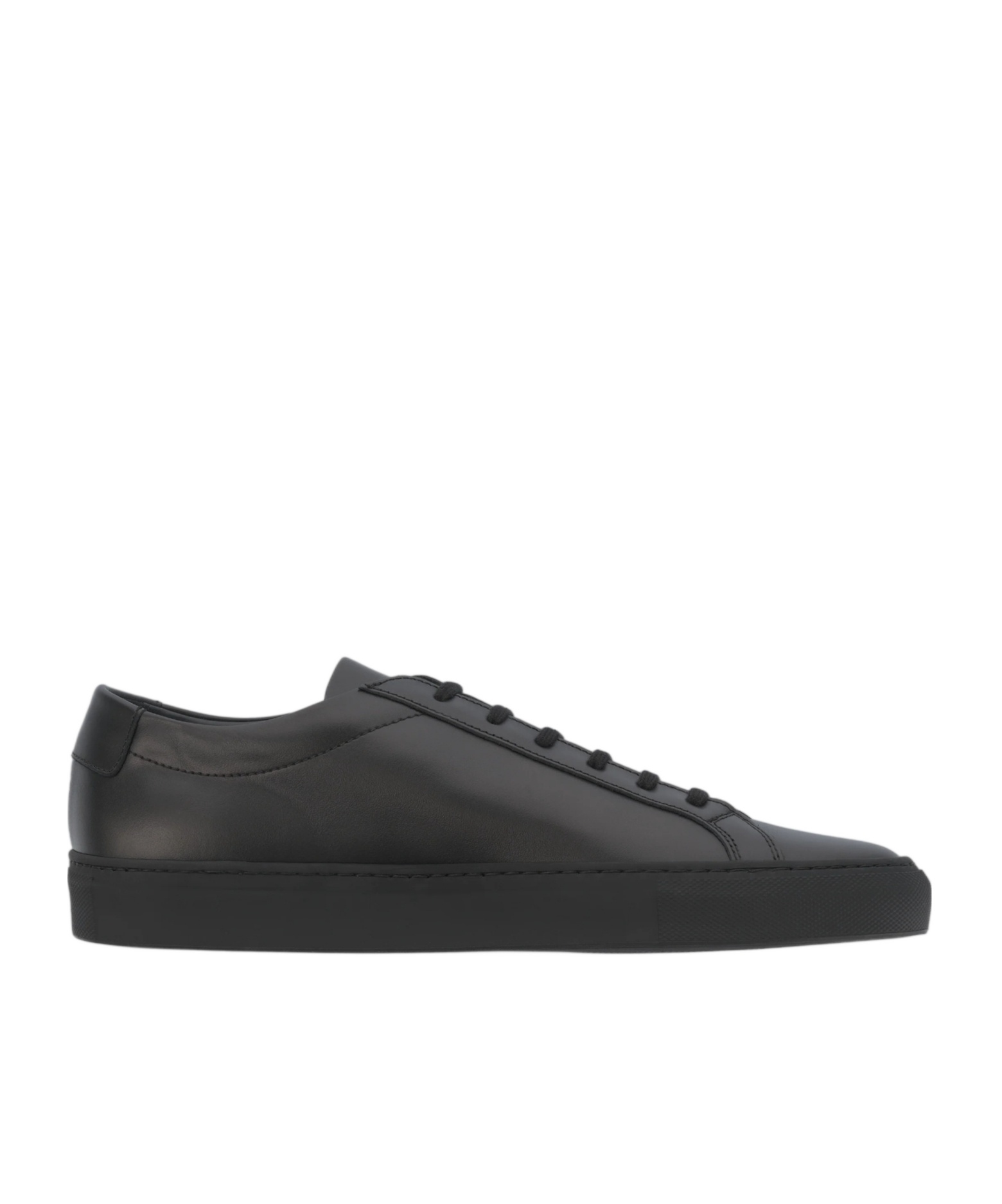 Common Projects Round Toe Low Top Sneakers With Flat Sole In Black