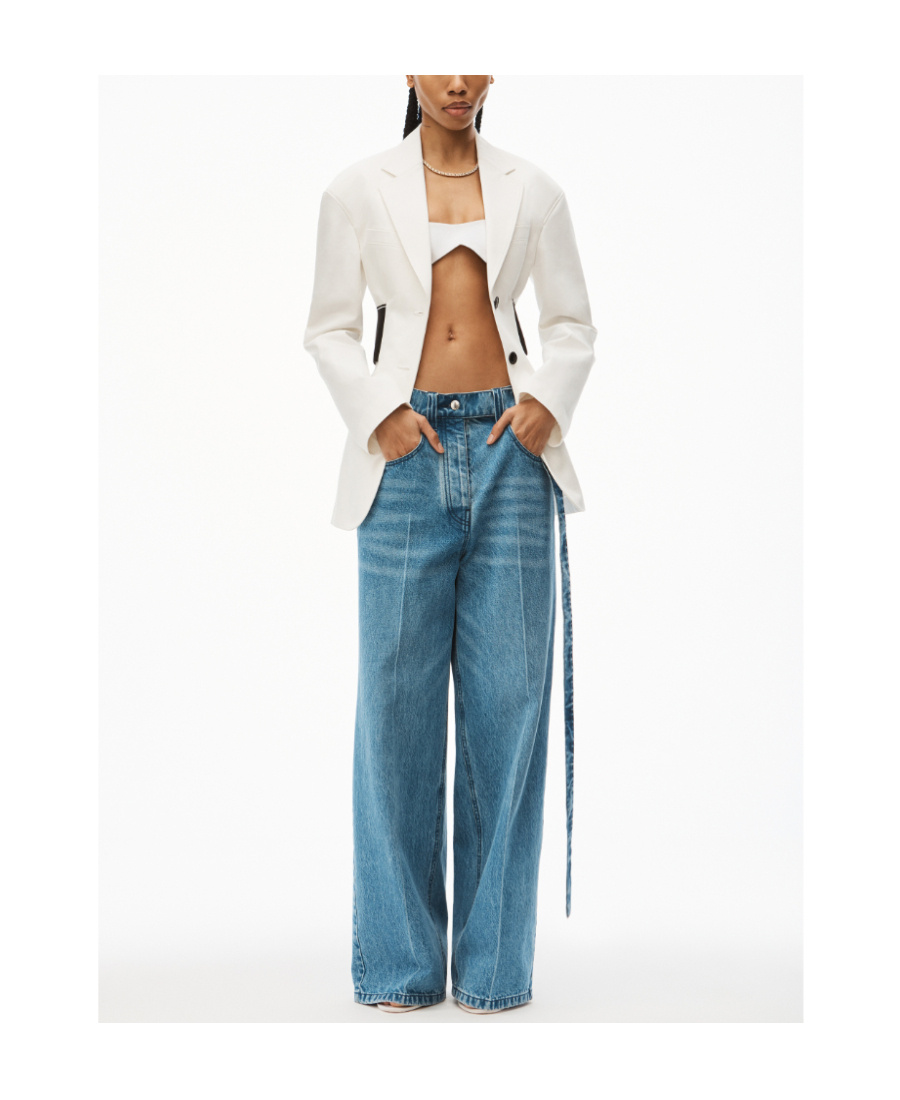 Alexander Wang Velour Logo-waist Track Trousers In White