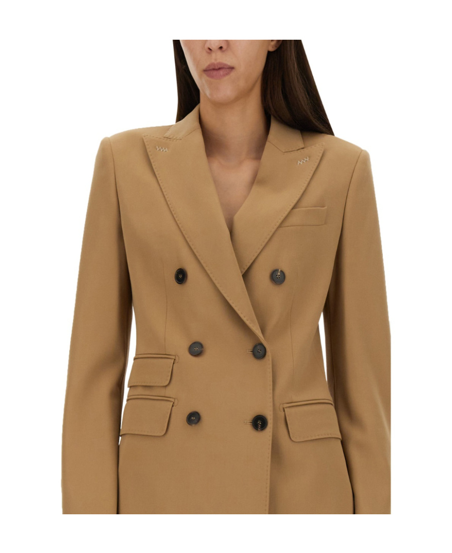 Max Mara Doublebreasted Longsleeved Blazer In Brown