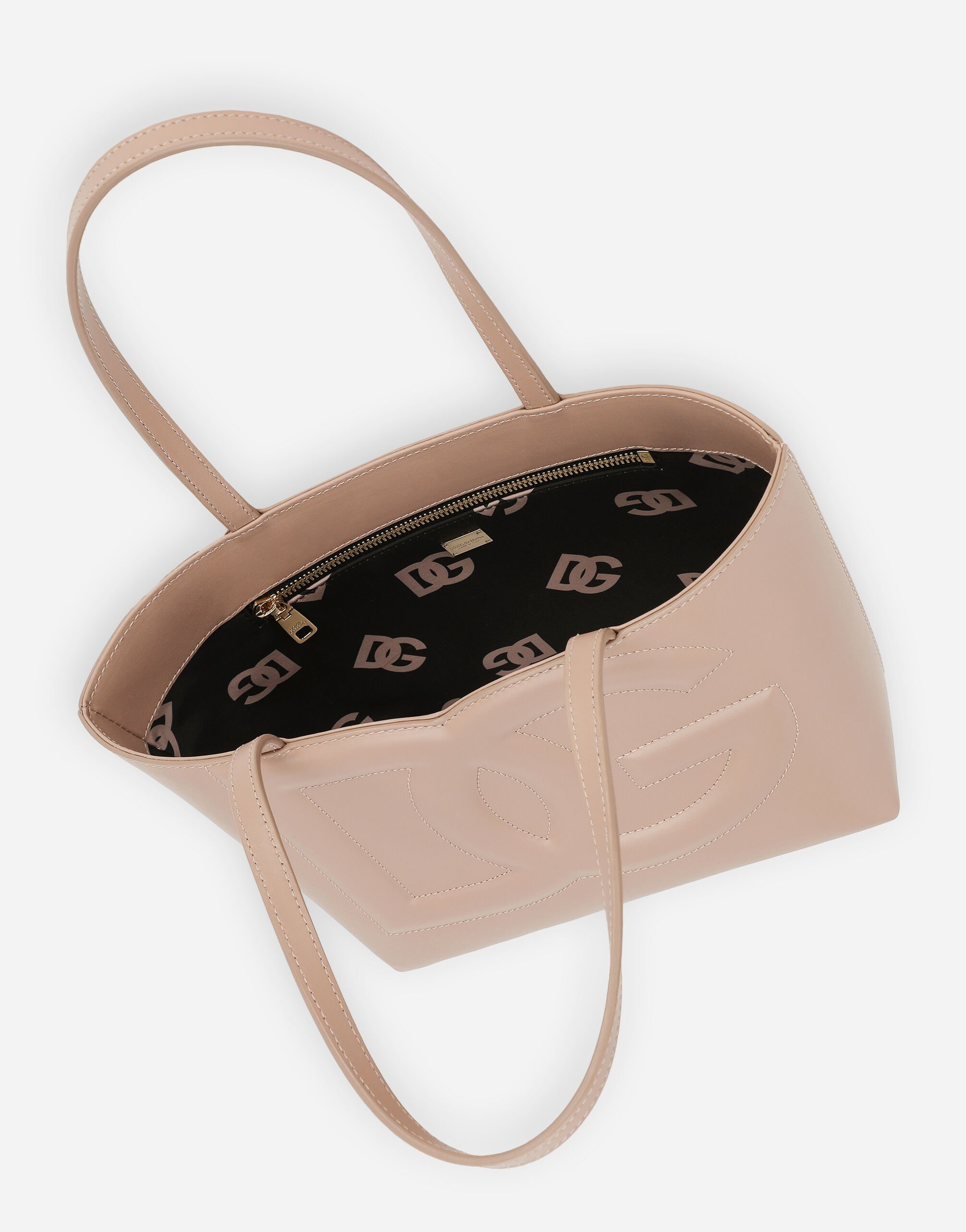 Dolce & Gabbana Small Dg Logo Shopper Bag In Nude