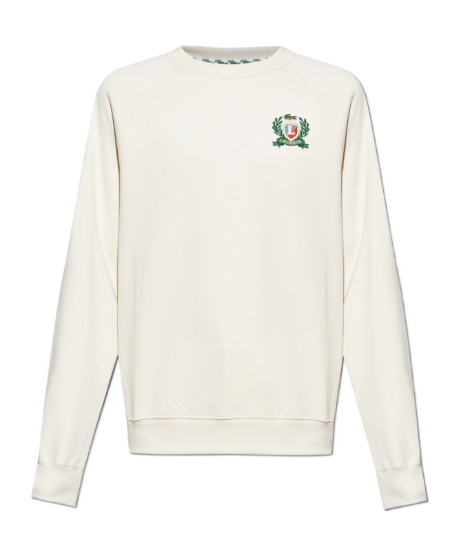 Lacoste Embroidered-emblem Sweatshirt In White