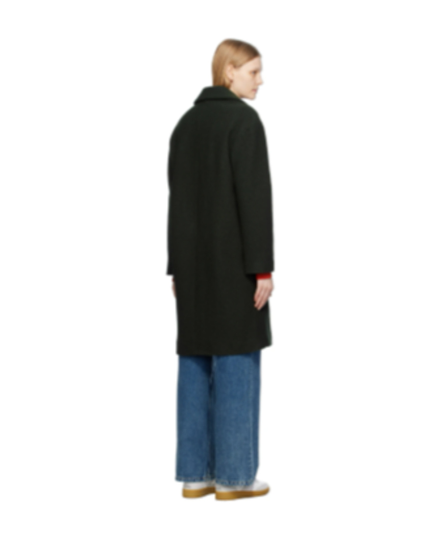 Apc Wool Ninon Flat Collar Coat In Black