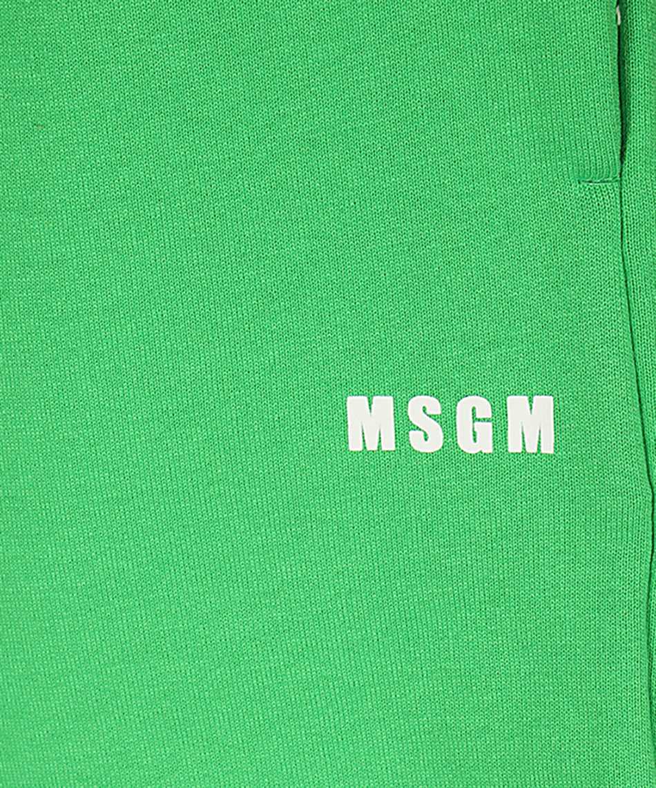 Msgm Elasticated-waistband Logo-detail Shorts In Green