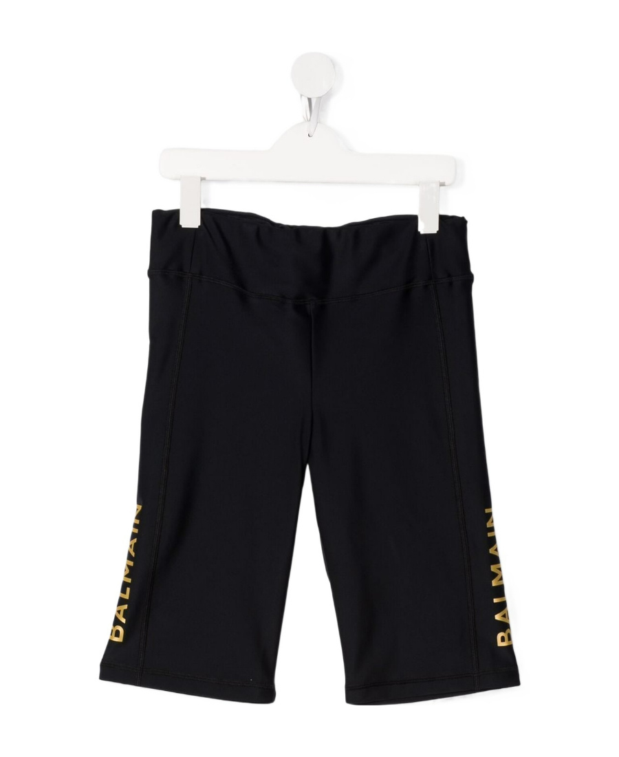 Balmain Teen Logo-print Cycling Shorts In Black