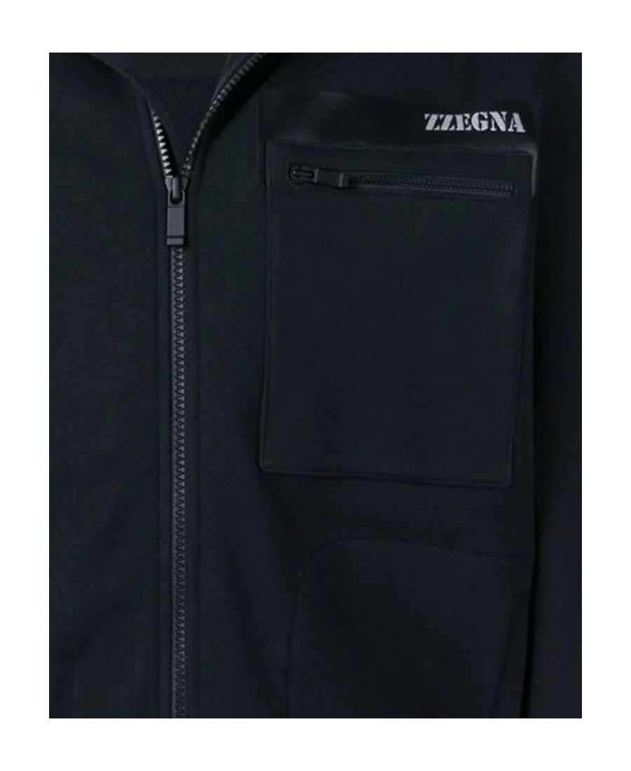 ZEGNA LOGO ZIPPER CASUAL COAT