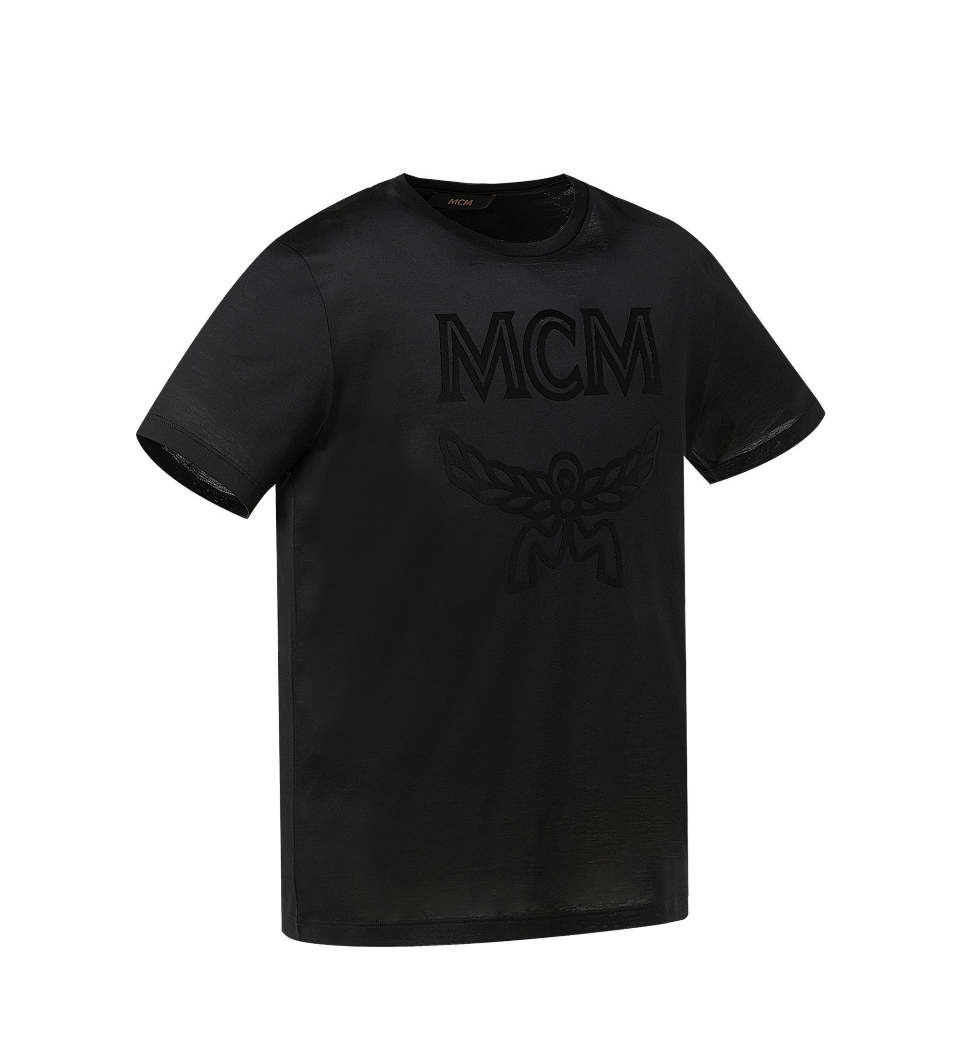 Mcm Logo Print Round-collar T-shirt In Black