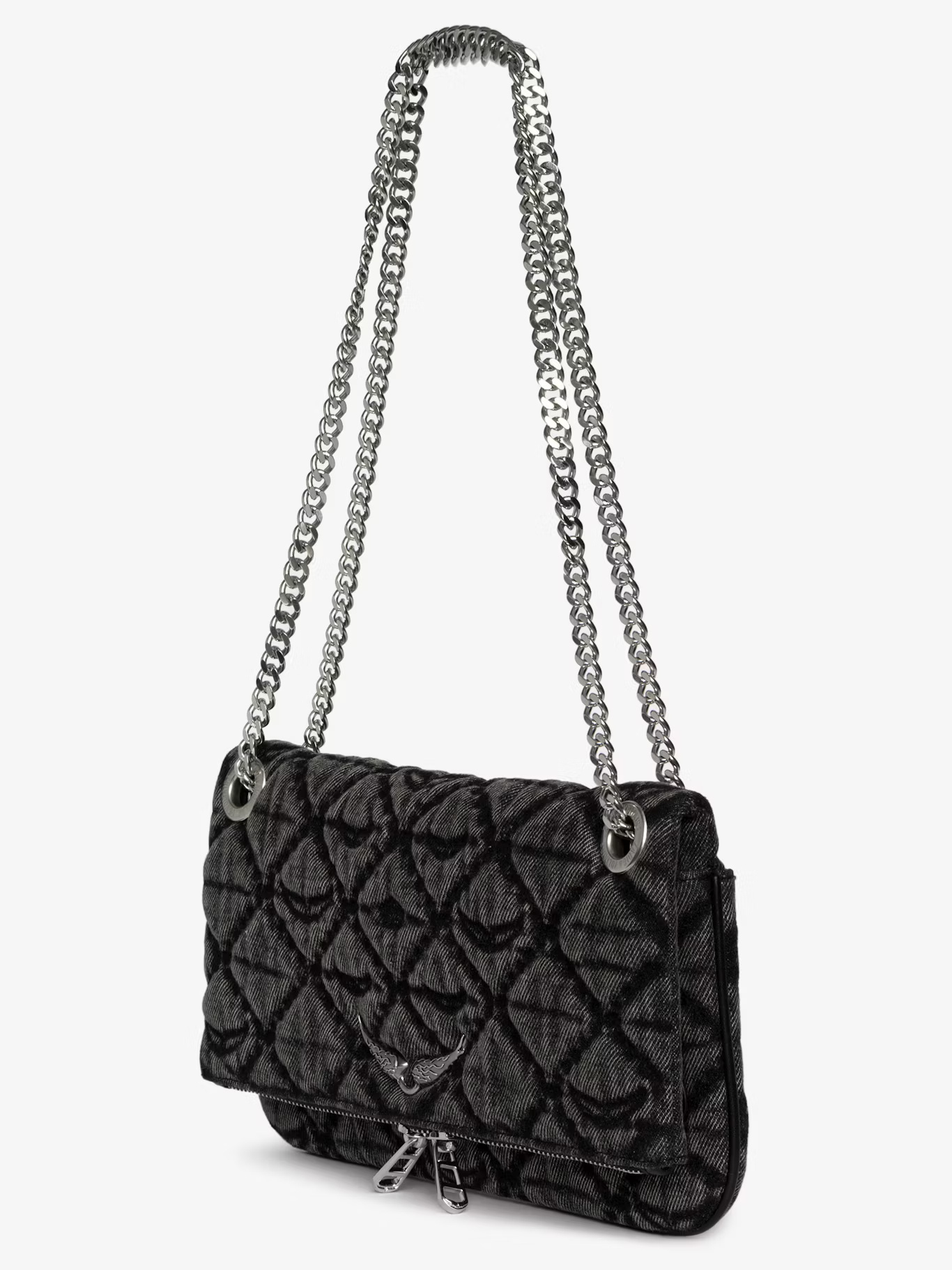 Zadig & Voltaire Chain Shoulder Bag In Gray
