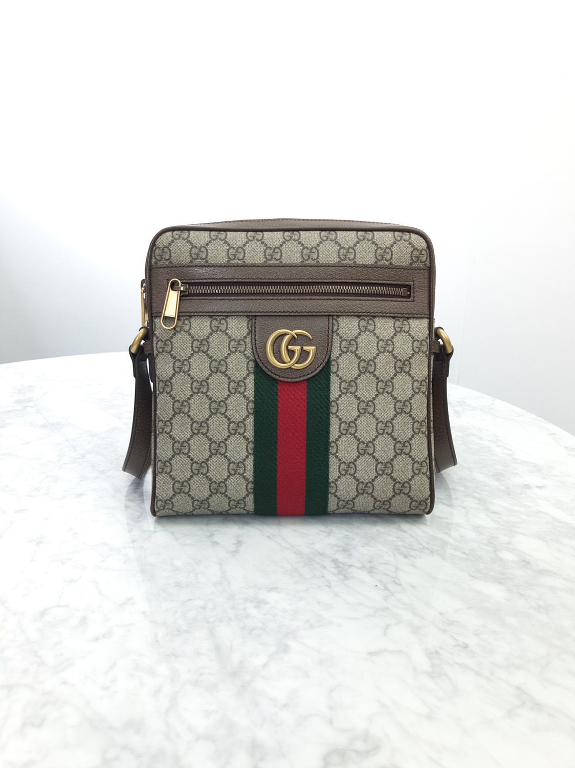 Shop Gucci Ophidia Small Messenger Bag In Nude