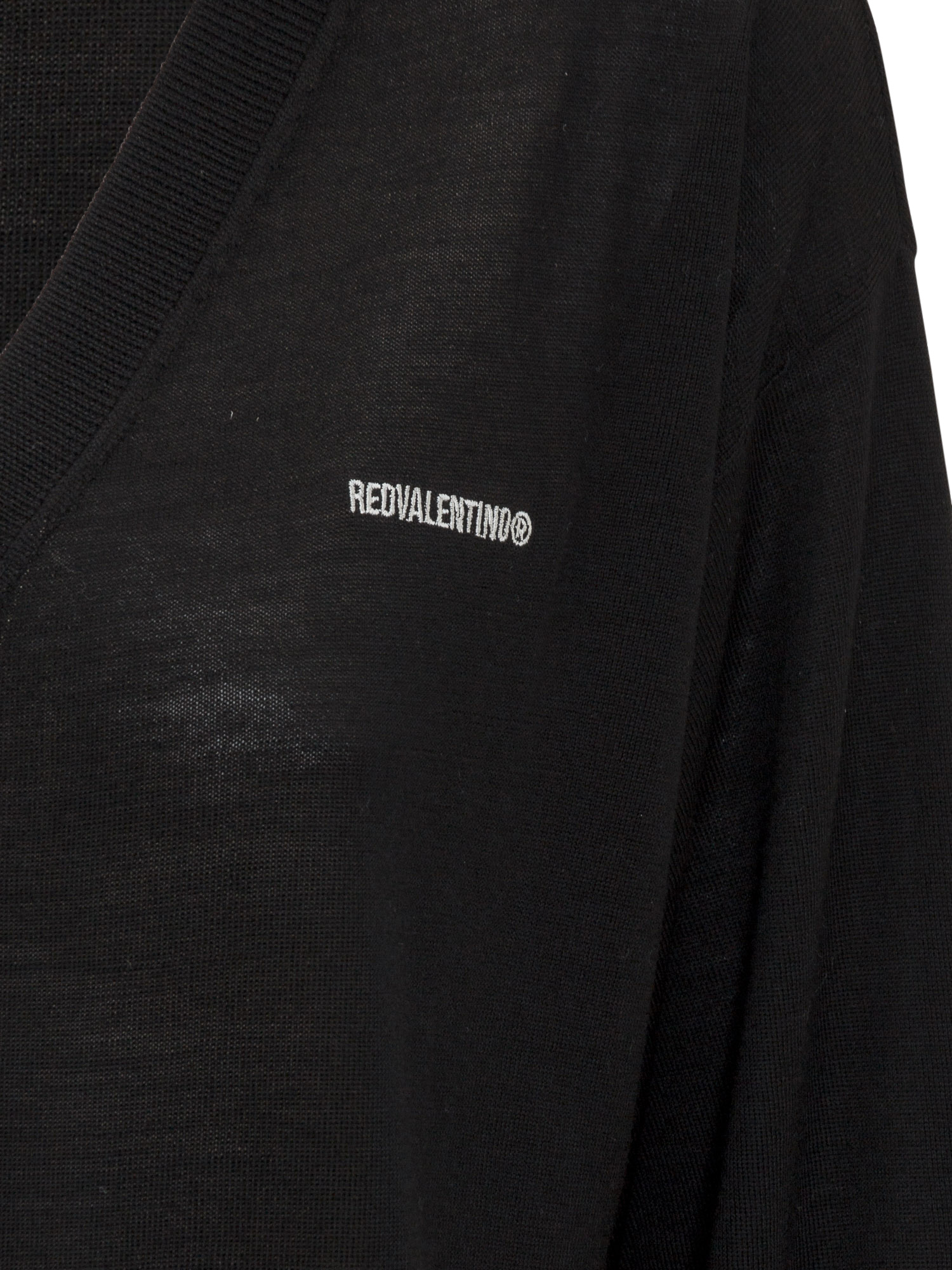 Red Valentino Logo Design Knitted Pullover In Black