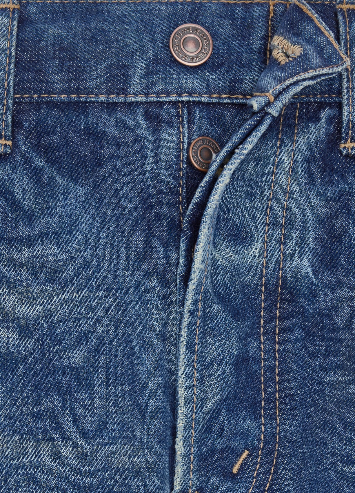 Celine Retro Washed Jeans In Blue