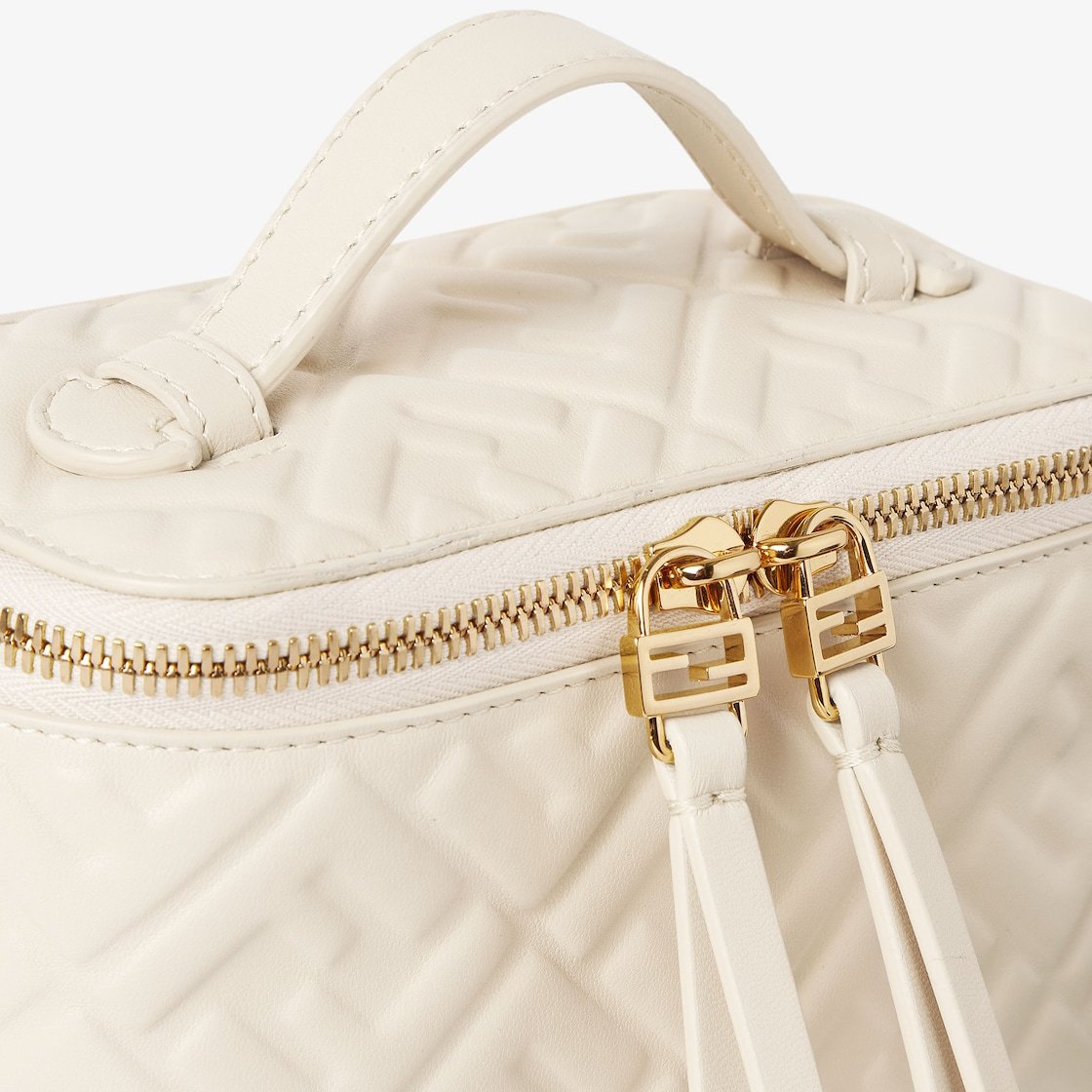 Fendi Camelia Nappa Leather Mini-bag With Ff Motif In White