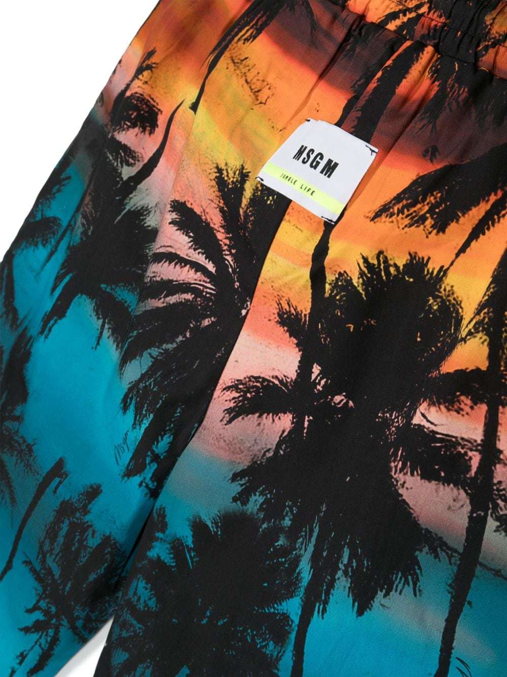 MSGM PALM TREE-PRINT SWIM SHORTS