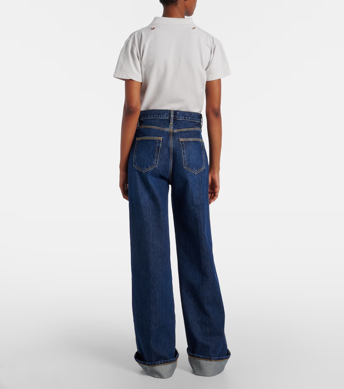 Frame High-waisted Wide-leg Jeans In Blue