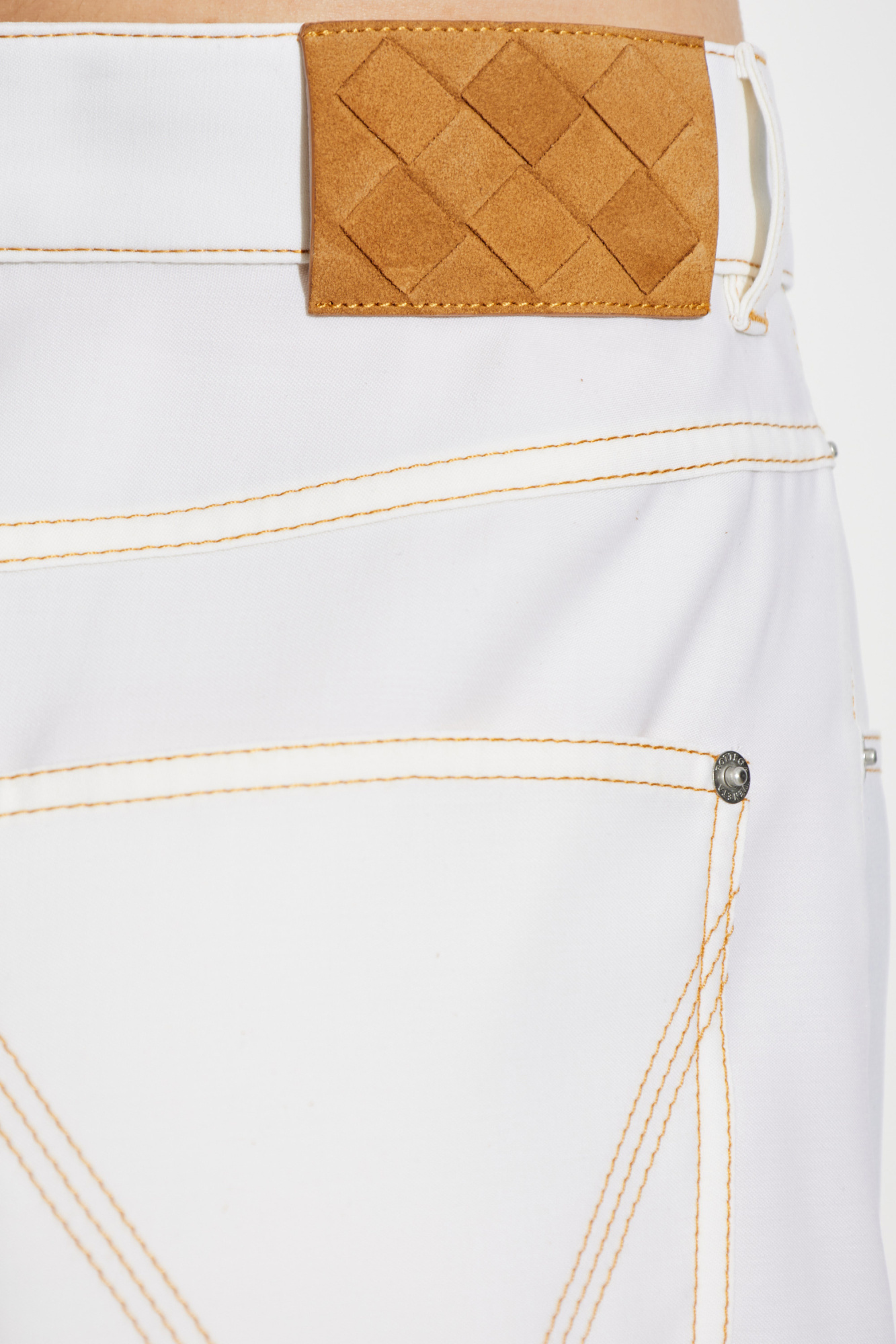 Bottega Veneta Belt Loops Slacks In White