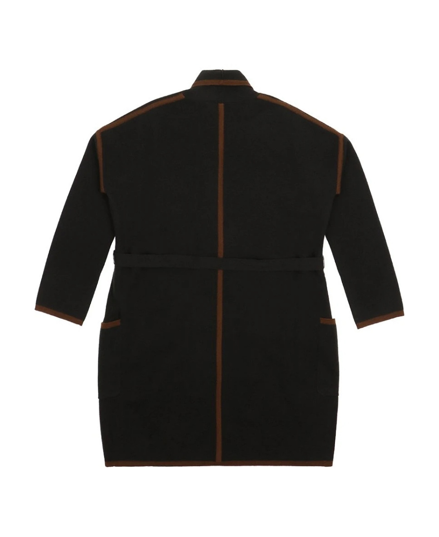 Max Mara Lace-up Cardigan In Black