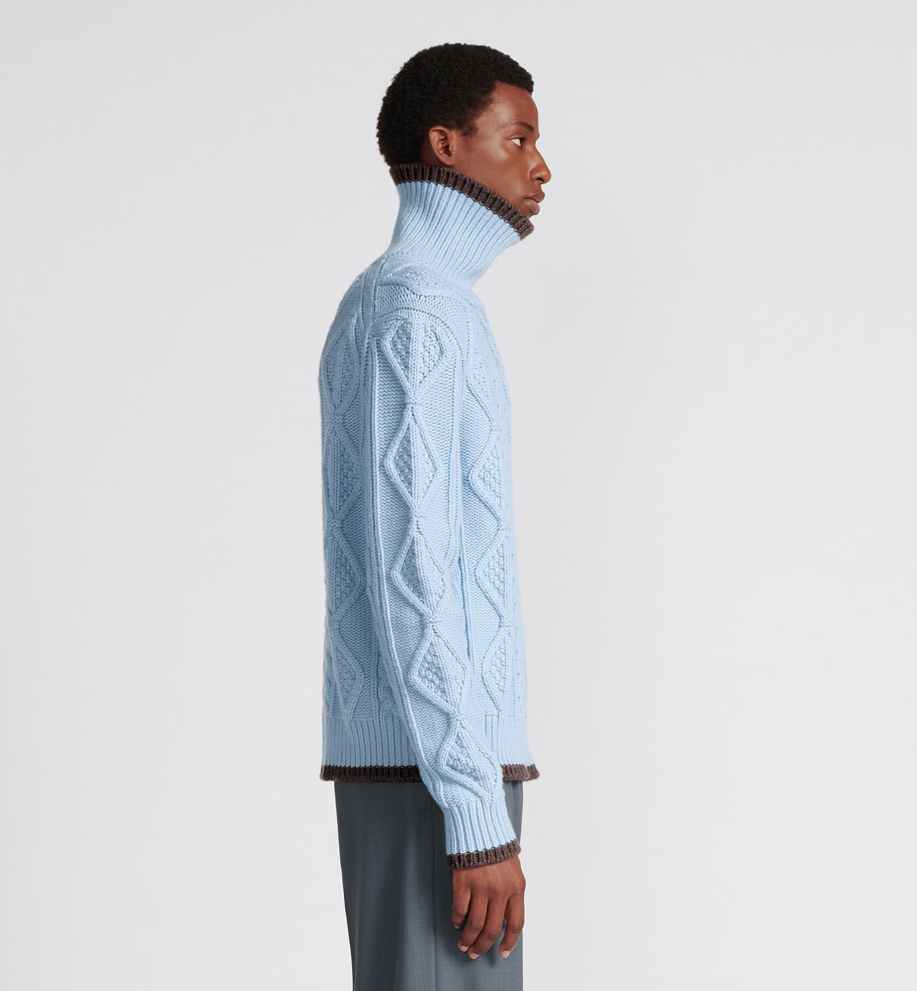 Dior Wool And Cashmere Knitted Sweater In Blue