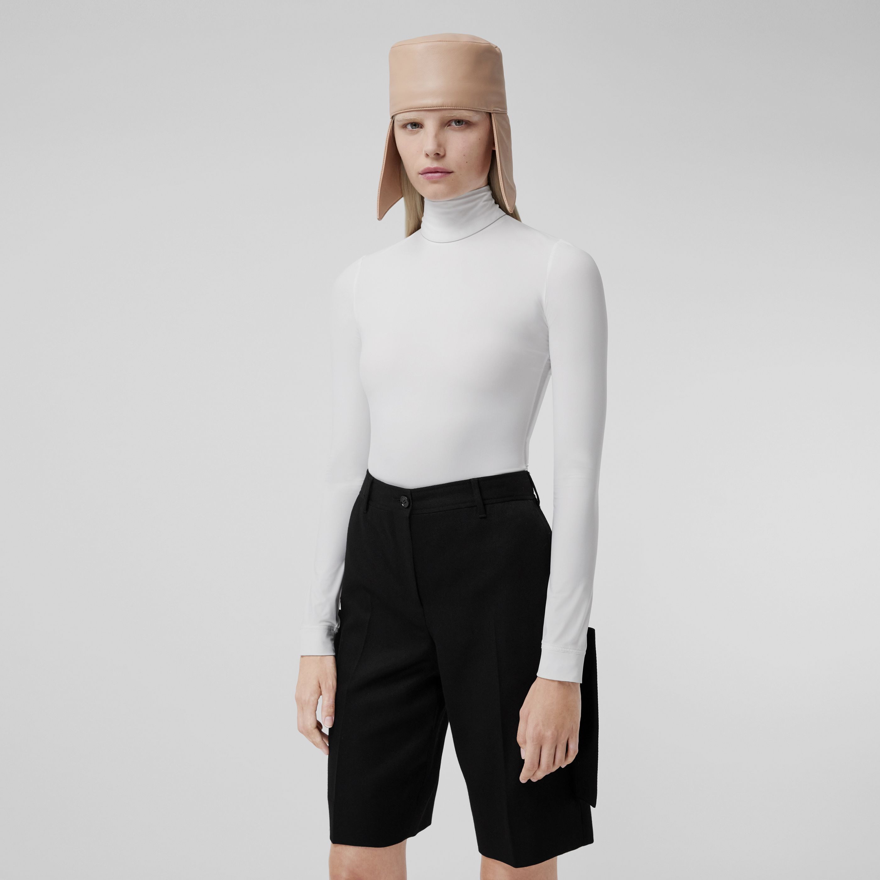 Burberry Semi-sheer Long-sleeve Body In White