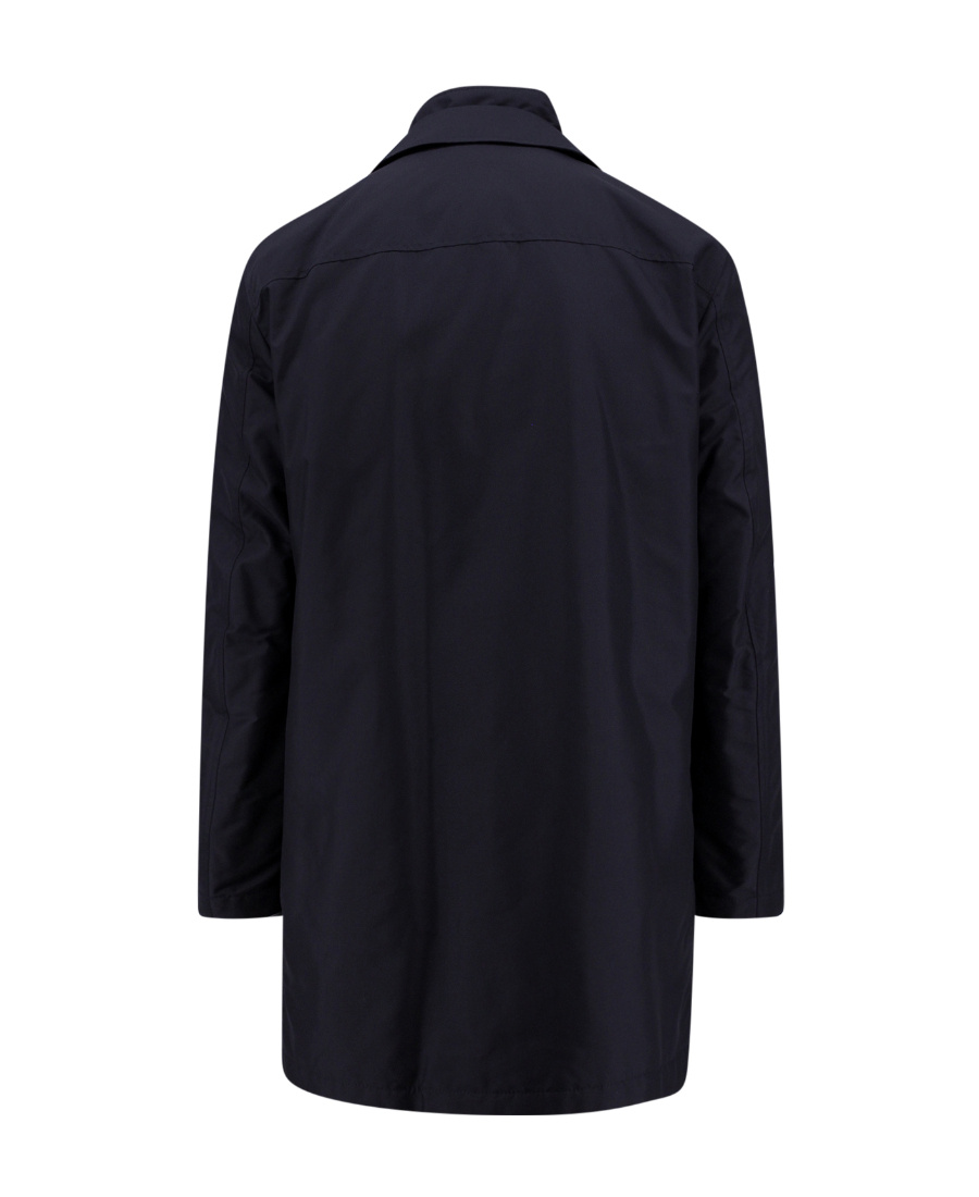 Fay Blue Nylon Morning Raincoat In Black