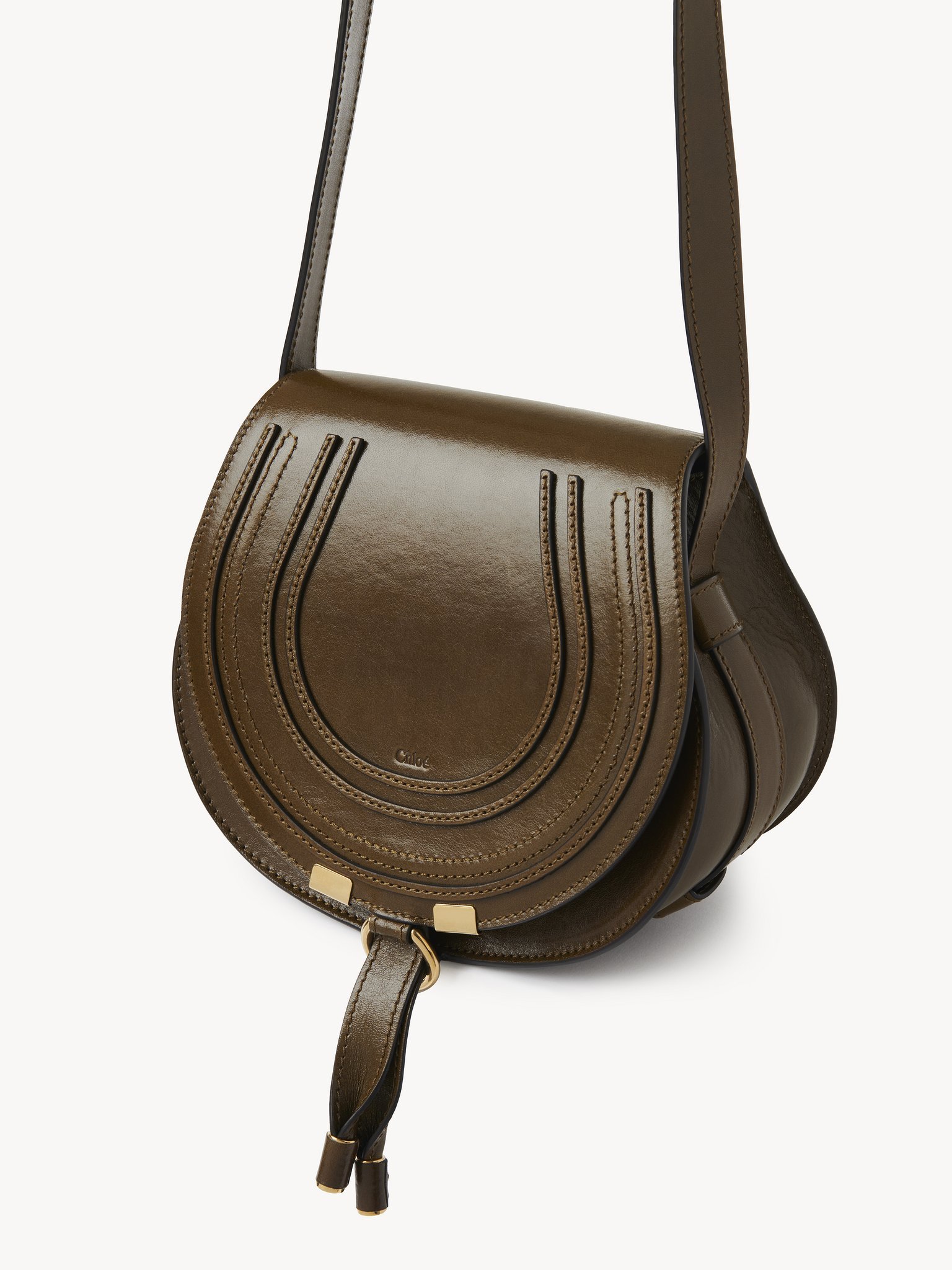 Chloé Small Flip Saddle Bag In Brown