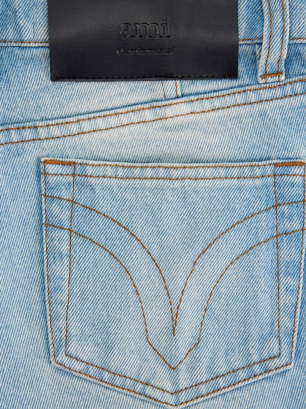 Ami Alexandre Mattiussi Raw-cut Mini Shorts In Blue