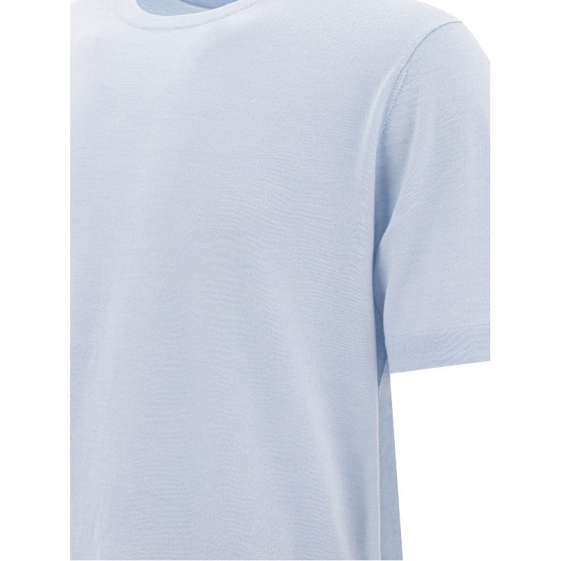 Vince Basic Round Neck Short Sleeve T-shirt In Blue