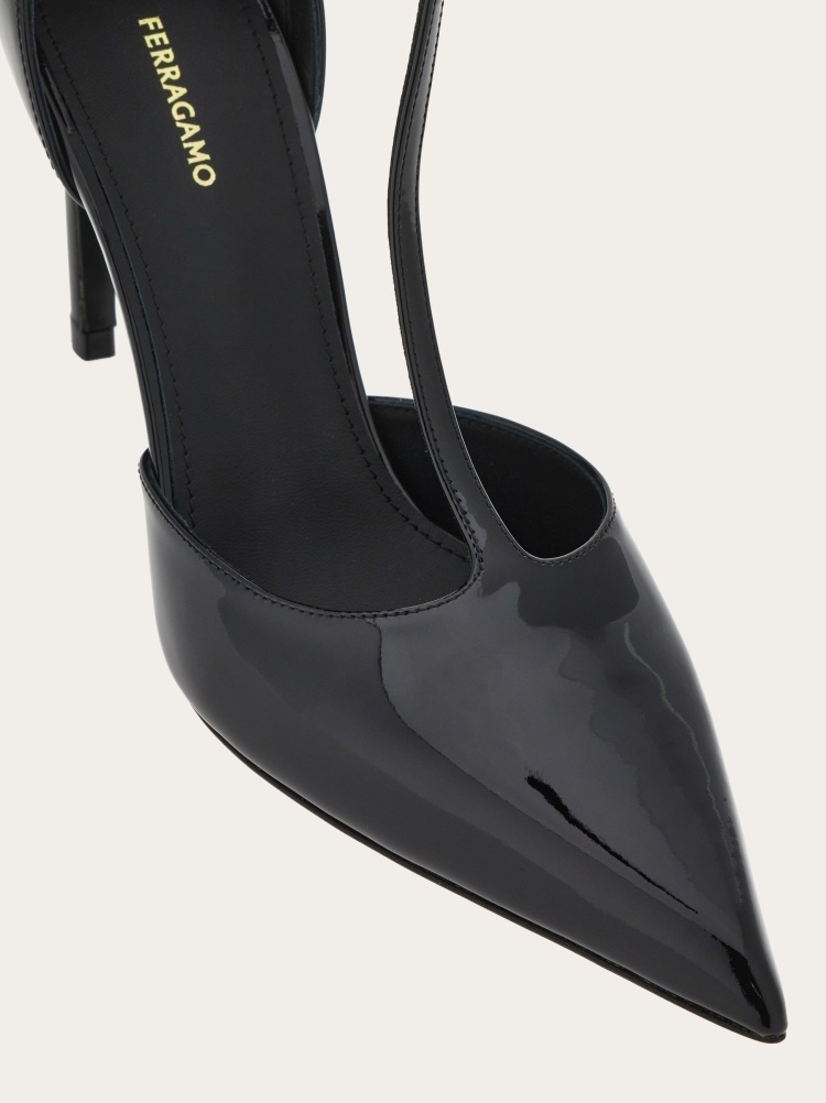 Shop Ferragamo Salvatore T-strap Pointed-toe Pumps In Black
