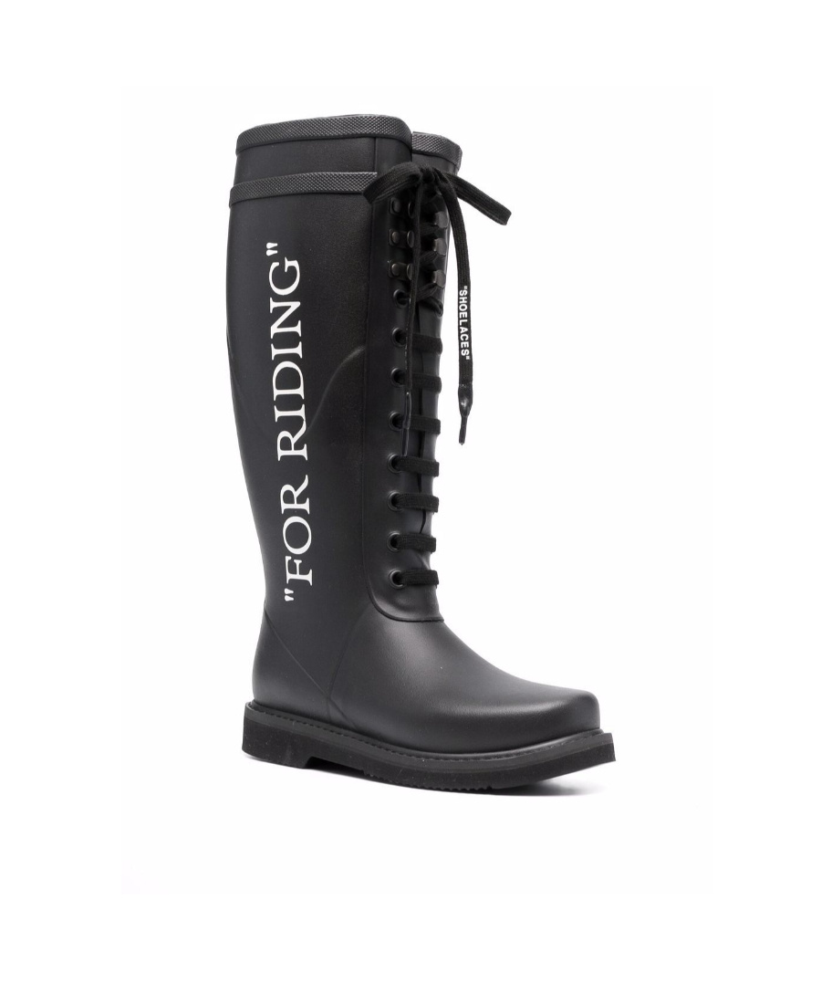 Off-white Woman Knee Boots Black Size 10 Rubber