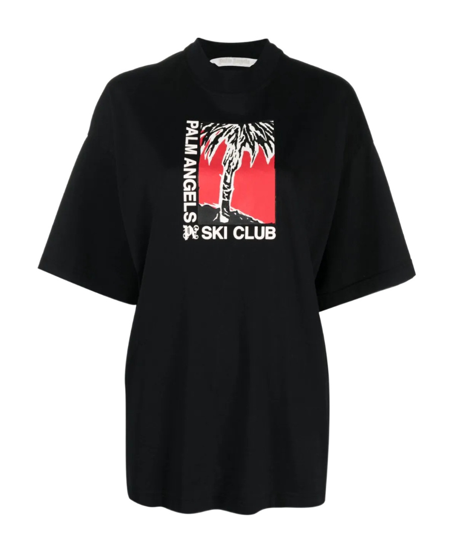 Palm Angels Palm Soft Fit T-shirt Ski Club In Black