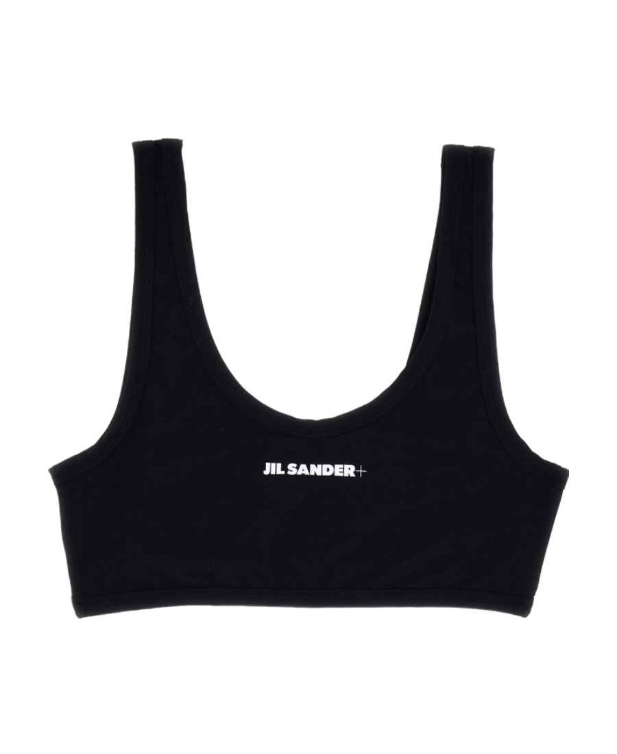Jil Sander Logo Bikini Top In Black