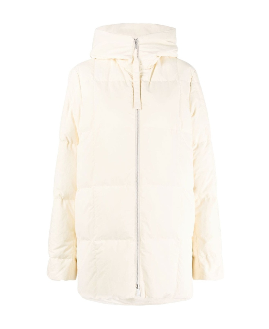 Jil Sander Zip-up Hooded Down Jacket In White