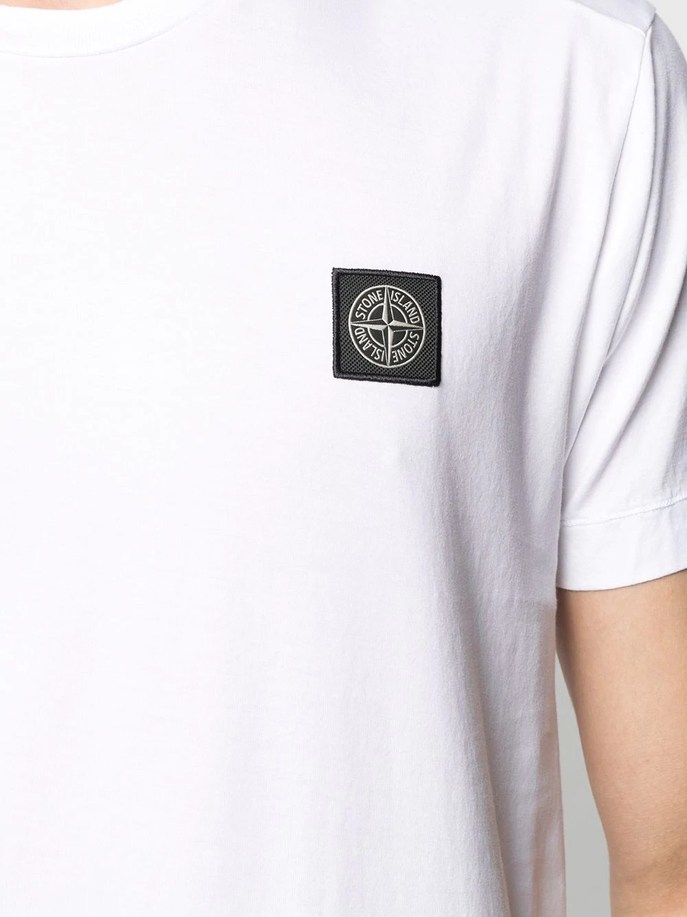 Shop Stone Island Compass-patch Short-sleeve T-shirt In White
