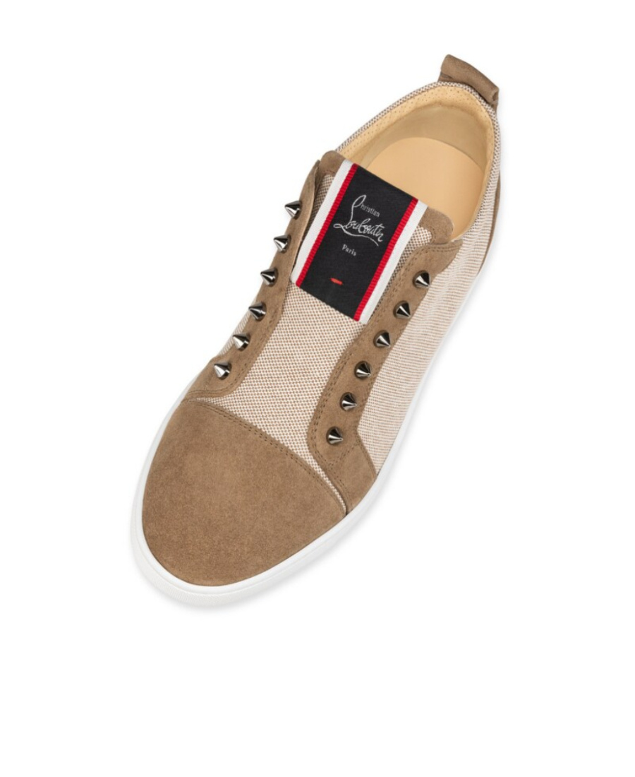 Christian Louboutin Fav Fique A Vontade Low-top Casual Sneakers In Nude