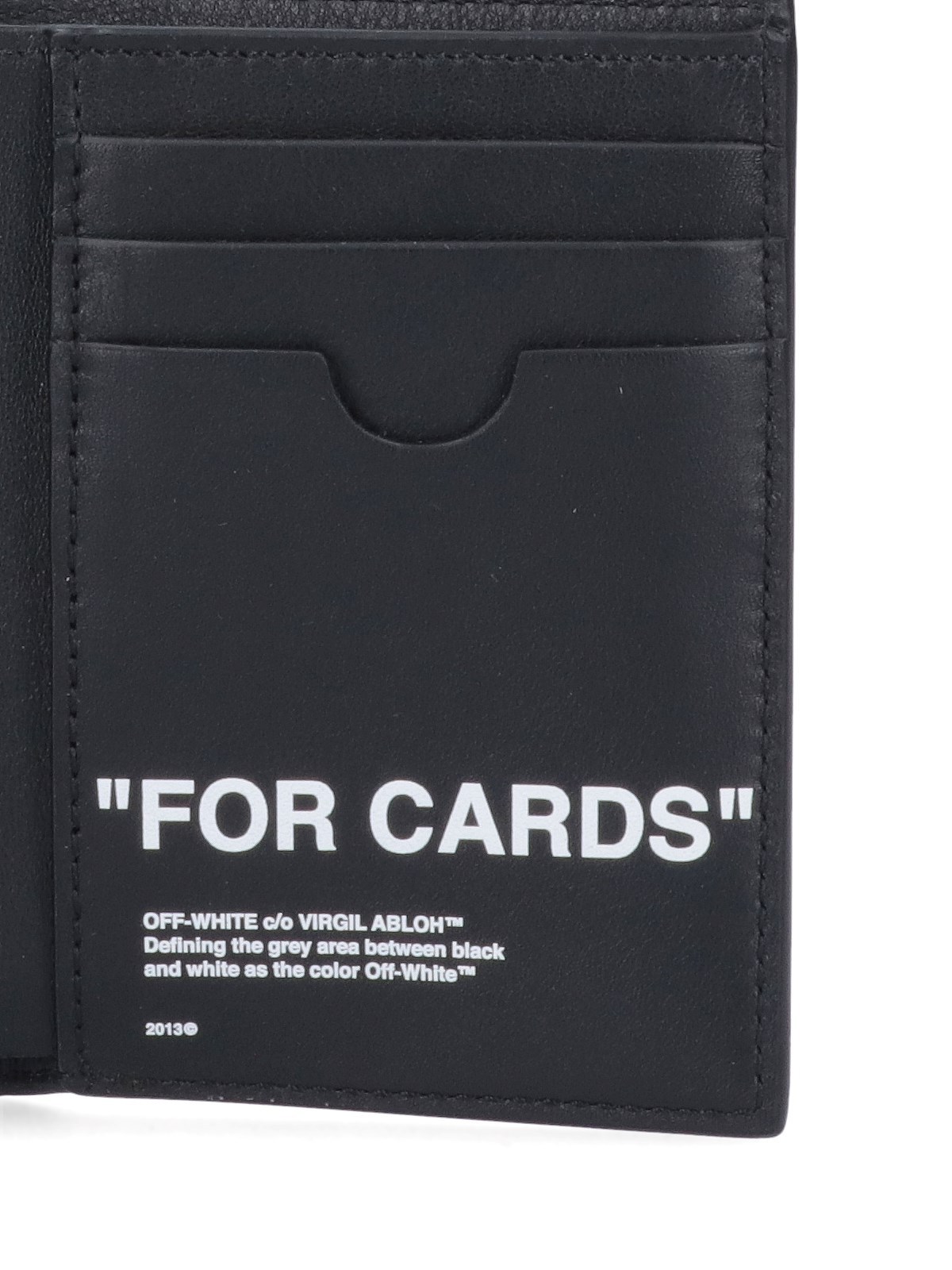 Off-white Slogan Leather Card Holder In Black