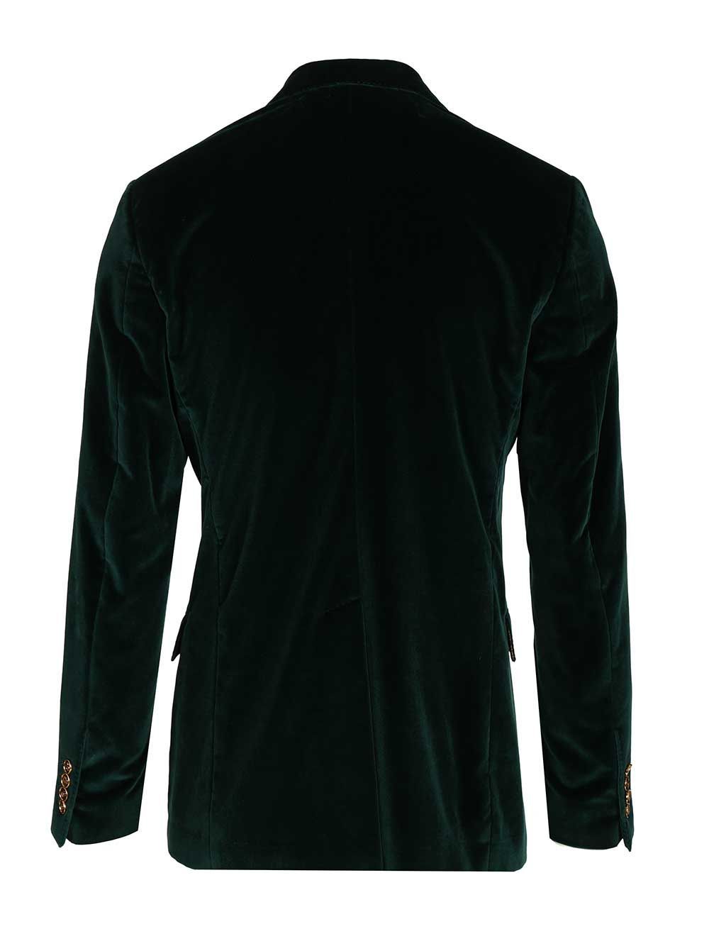 Dolce & Gabbana Velvet Double-breasted Blazer In Black