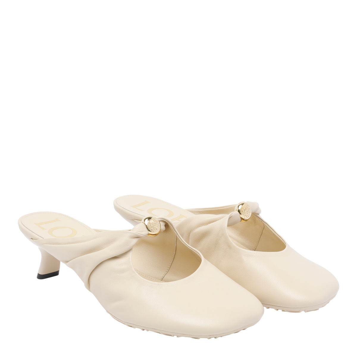 Loewe Logo High-heeled Sandals In White