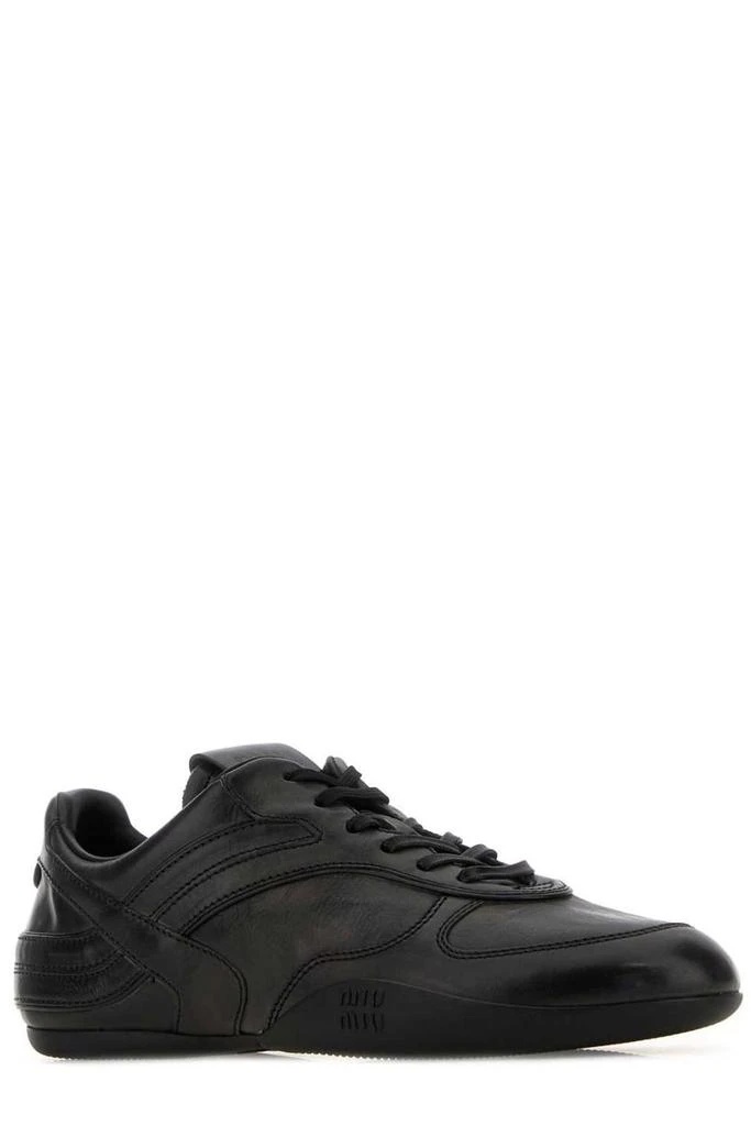 Miu Miu Gymnasium Lace-up Sneakers In Black