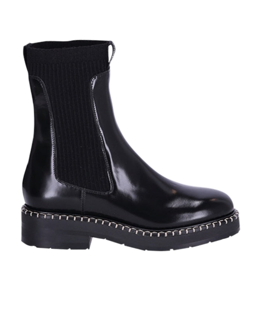 Chloé Noua Decorative-stitch Leather Boots In Black