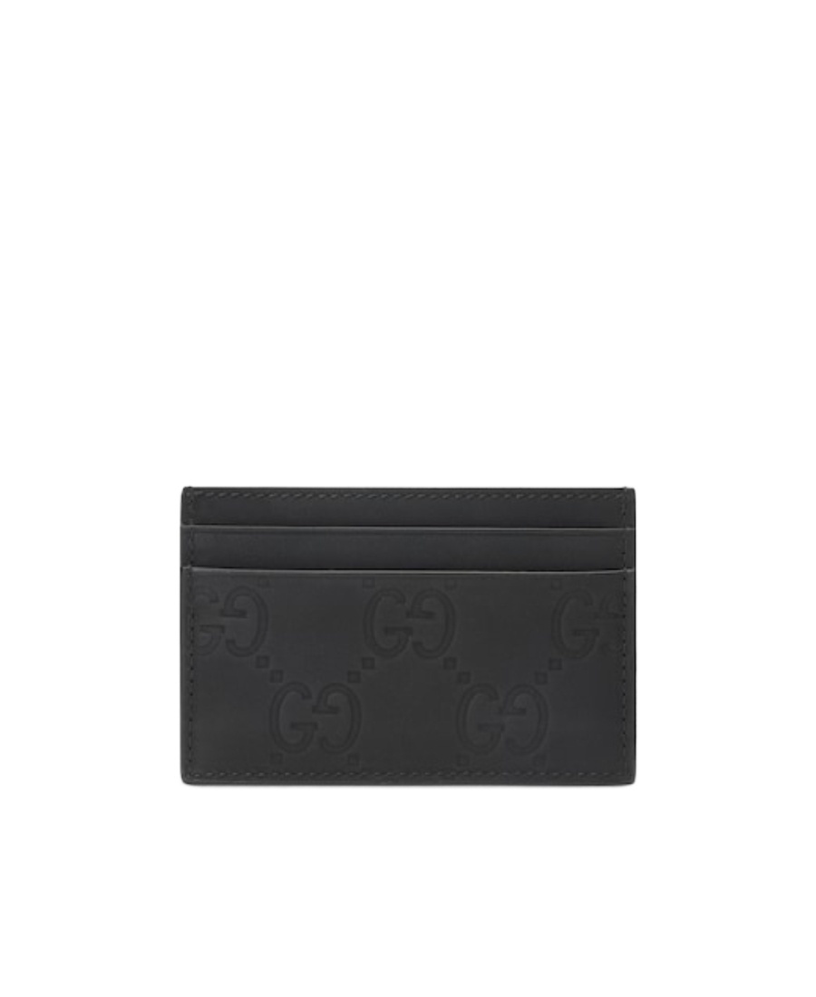 Gucci Gg Supreme Rectangle Cardholder In Black