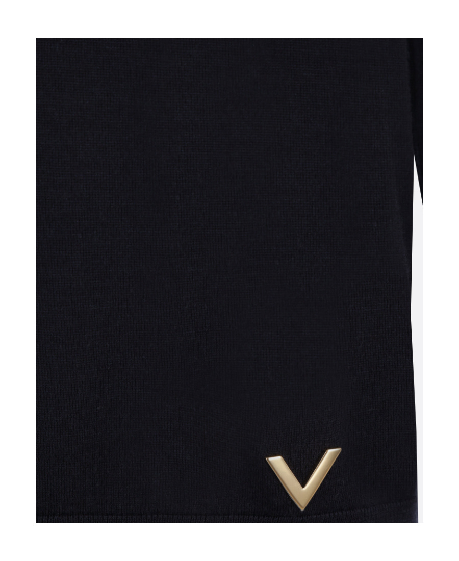 Valentino Cashmere-silk Blend Jumper In Black