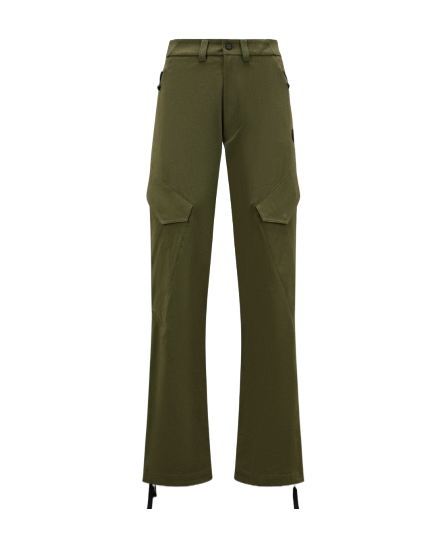 Moncler Gabardine Overalls Casual Pants In Green