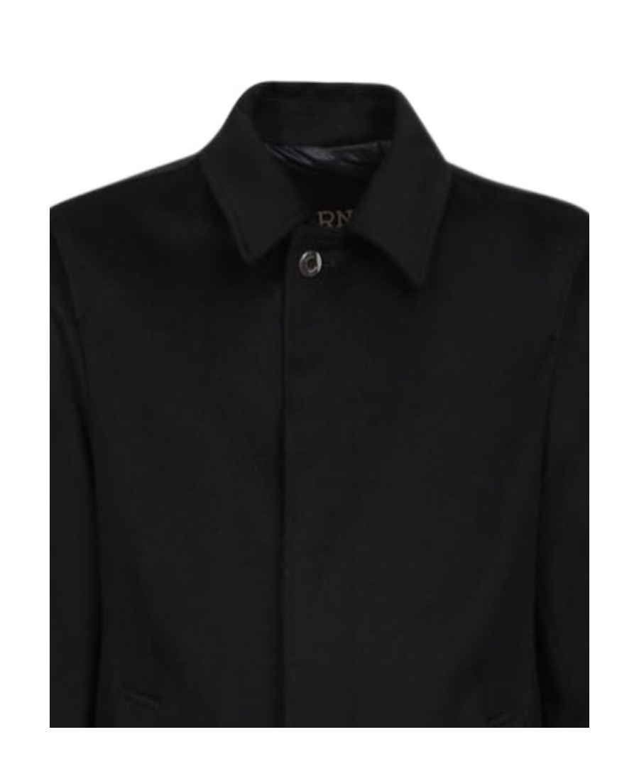 Herno Concealed Fastened Coat In Black