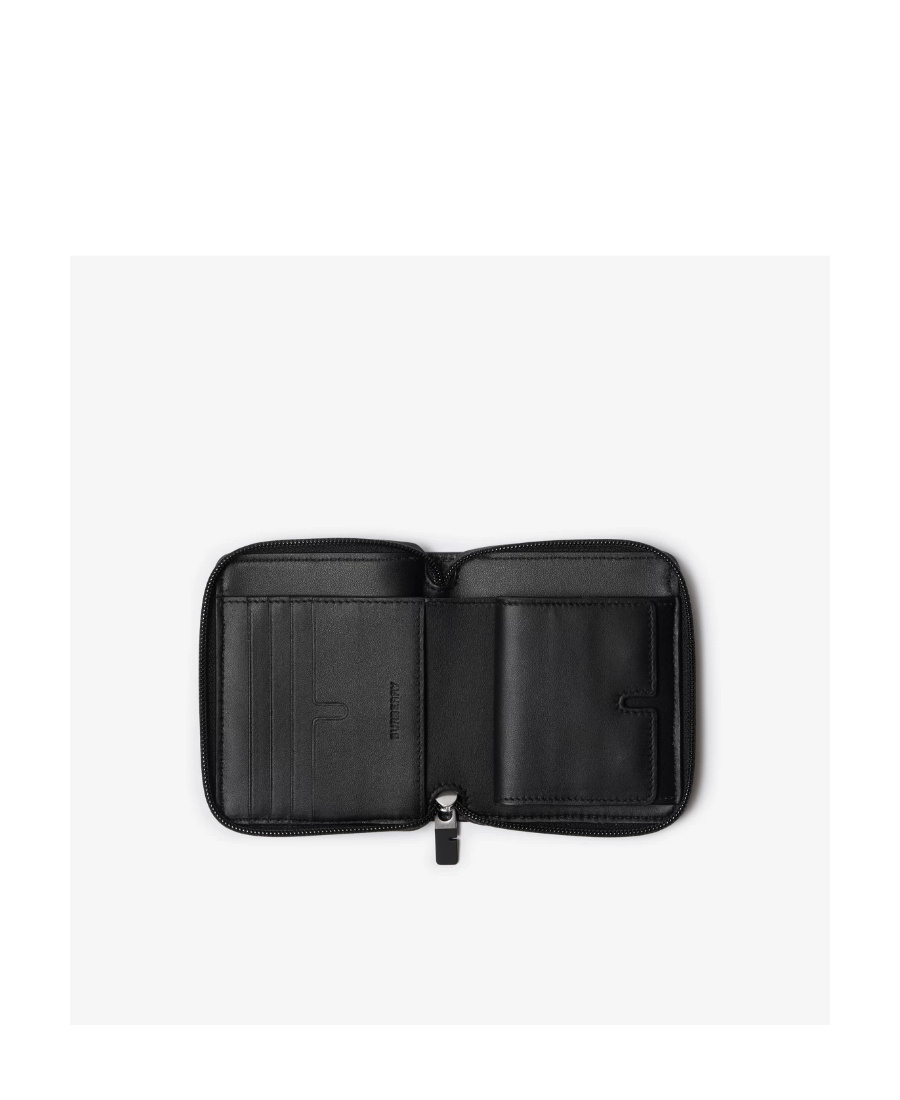 BURBERRY CHECK-PATTERN LEATHER WALLET