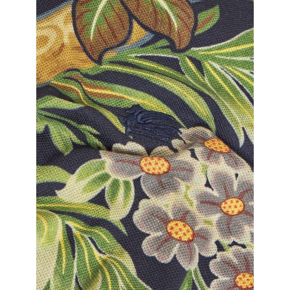 Etro Allover Floral Printed Short-sleeved Polo Shirt In Nude