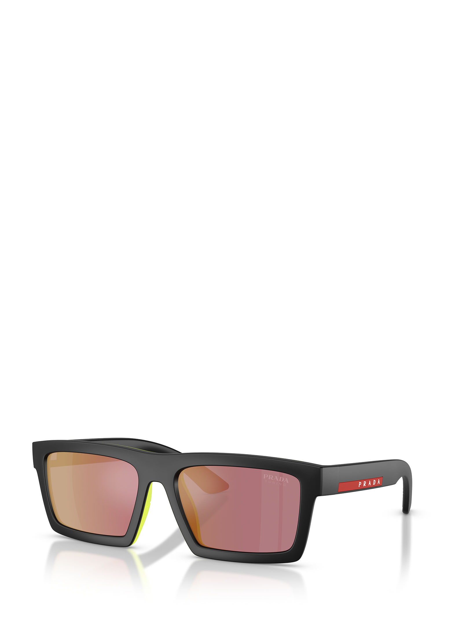 Prada Linea Rossa 55mm Rectangular Sunglasses In Gray