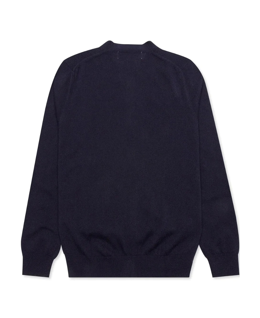 Comme Des Garçons Play V-neck Long-sleeved Sweater In Black